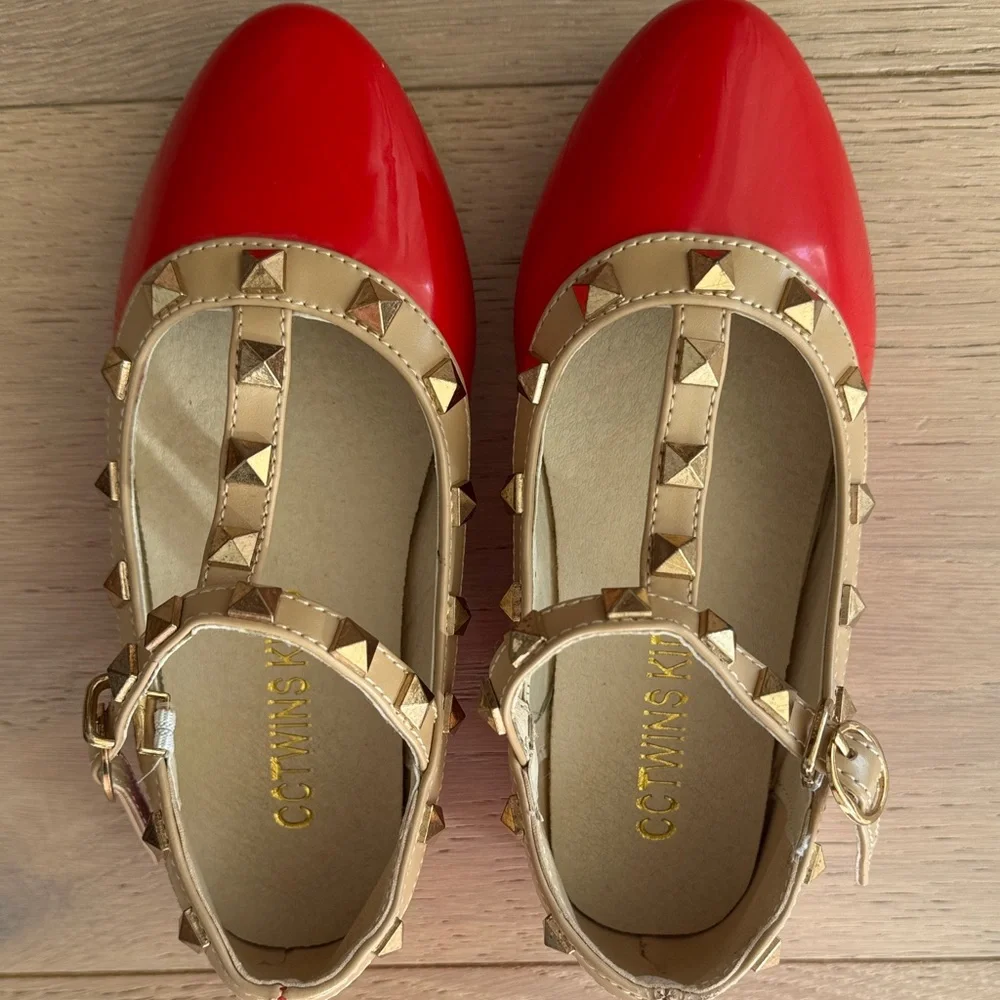 Rockstar Stud Red Patent Leather Toddler Shoes - NEW!